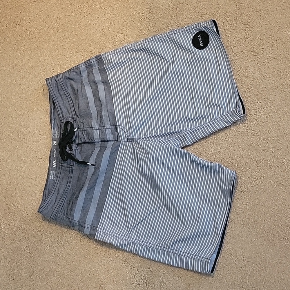 Rvca Grey Men's Board Shorts, Swim Trunks/ Shorts Size 28